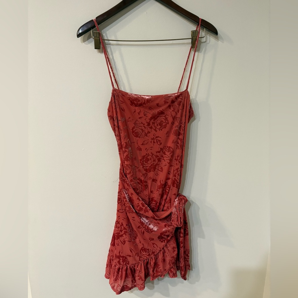 Free People Rose-Pink Floral Mini Dress - Picture 2 of 5